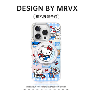 iPhone15Promax保护套i14por外壳ip13pm磁吸带支架挂绳卡通防摔相机按键全包适用 HelloKitty苹果16手机壳新款