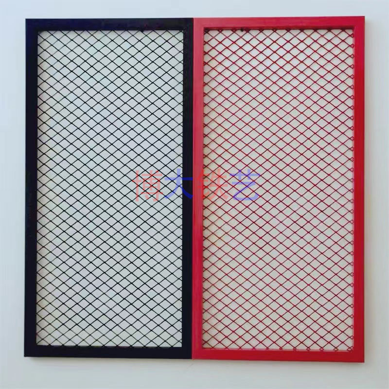 速发片业风菱形网格工加密铁丝网墙片小网孔铁艺屏风隔断镂空吊顶