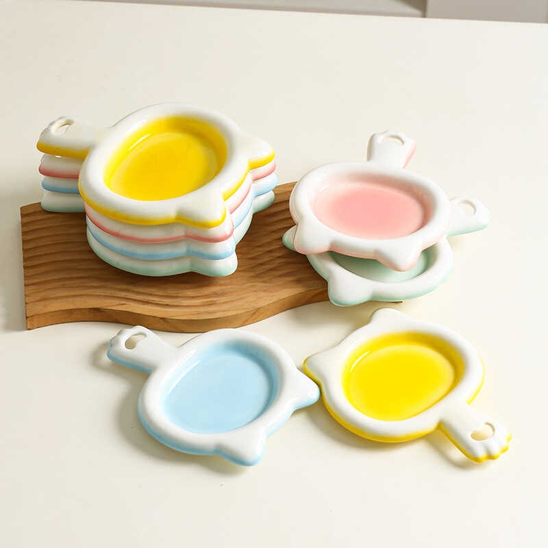 速发猫碗陶瓷带猫咪罐头碗冻干盘子零碟碗猫食盆狗碗子食浅口