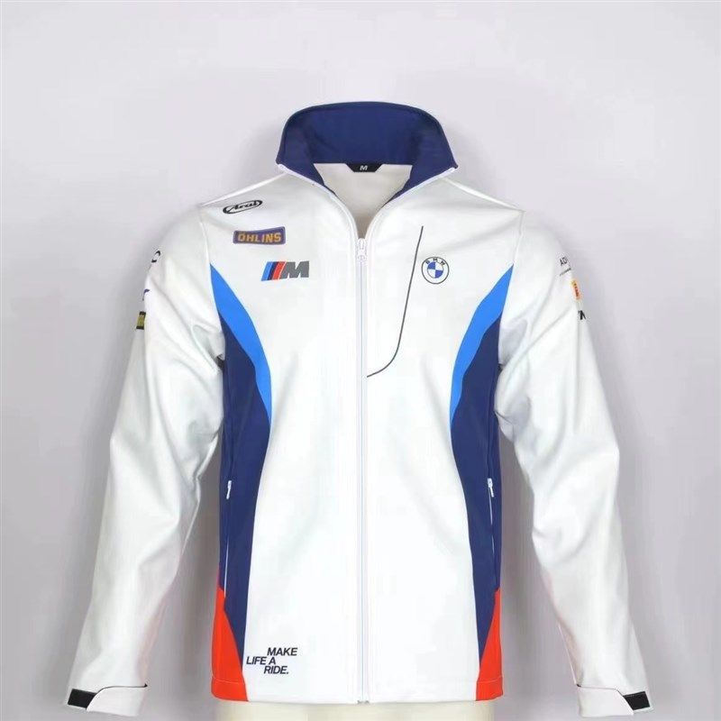 2025新款摩托车骑行防风冲锋衣印logo冬季宝马4S店工作服可定制