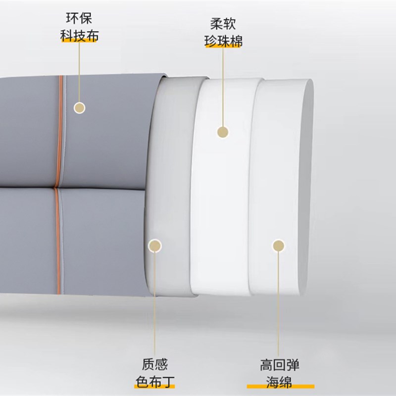 新款科技布床头靠垫软包罩榻榻米有无床头可用海绵靠背可拆洗定制