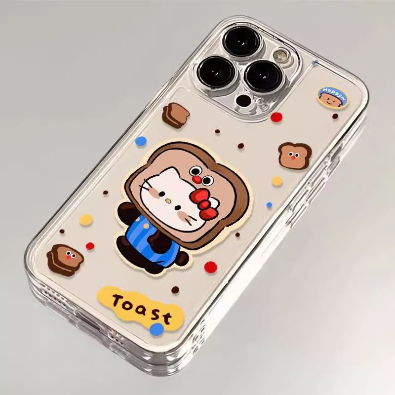 吐司kt猫适用苹果17Pro/简约iPhone16/15个性创意软13新款手机壳
