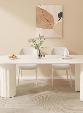 法式奶油餐桌UWC椅组宅合餐桌小户型家用岛餐台一现代简约体寂风