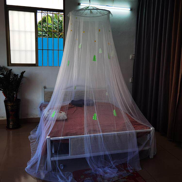 荧光蚊帐圆顶吊挂圣树绿简光蚊夜空星星装71909饰诞伞帐易携带帐