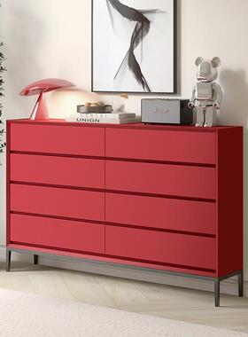 意式简斗柜八烤极漆30cm厚度48810卧室床尾柜储物纳柜墙边超薄收