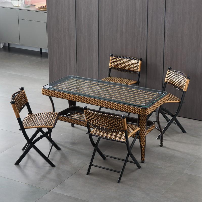 F76SHSSH3Y5V藤椅休台闲餐椅约靠背小椅子塑料编织椅阳椅户外便携