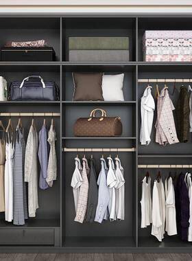 现代简约衣柜家卧室小35307户四型五品六门组合经济型整体加高用