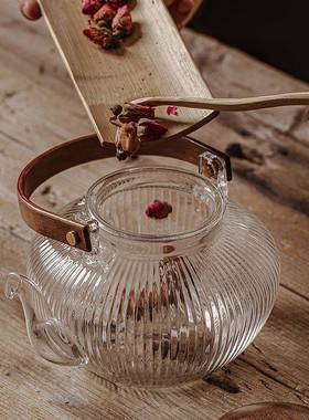 茶壶10767玻璃壶电泡茶壶陶炉煮茶壶花壶单壶茶水蒸茶煮茶茶器