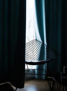 天绒麻物加厚理光窗帘涤纶仿麻FVY遮遮光窗帘布工费另鹅付