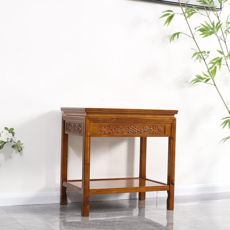 几#屉款简NFH约实木抽花架鱼缸架榆木中花奇石客厅中式式置物架盆