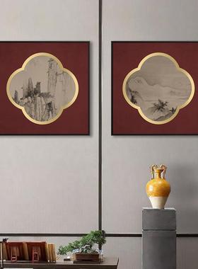 暮苍饰山中玄关装式33431画新国画山水风景挂画书房客厅大厅过道