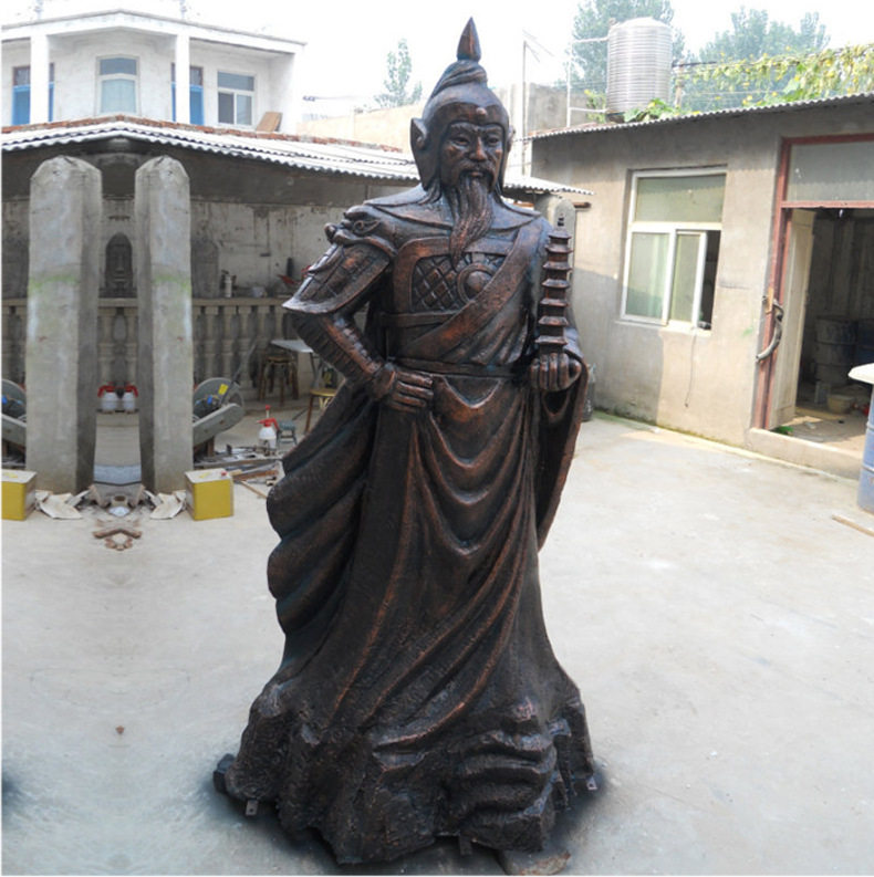 玻璃钢仿铜古代孔子雕塑 校园文化孔子全身像树脂人物工艺品雕塑