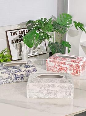 茹伊红蓝灰老虎盒高端轻HS-00008奢巾客茶几创意家居装饰厅纸品