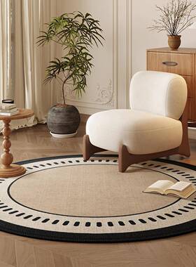 圆形毯地客厅法式中古感风卧床边书房摇椅地垫复室古防96100滑耐