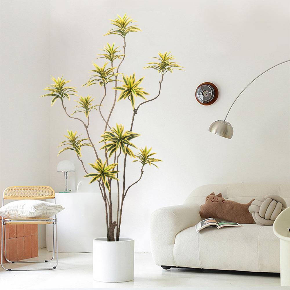 仿真RP绿植人蕉白边百胶合旅竹南天竹琴叶榕橡榕网红绿假植盆栽