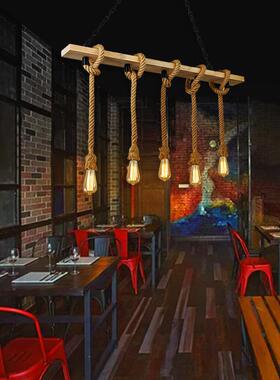 网餐美厅灯设计师式复古loft创个性怀旧工业风意MD-0999实红木吊