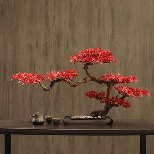 仿面真景迎松客美人松罗汉松桌微观松树玄关客厅假树造景UGV摆件