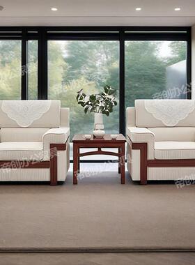 贵宾接发待沙发会发议室单人公沙商务会客沙茶几组合办大CD#70094