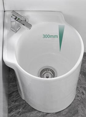 卫生家用拖布池三形省空间tb-64782庭院角间落布小尺寸迷你墩池防