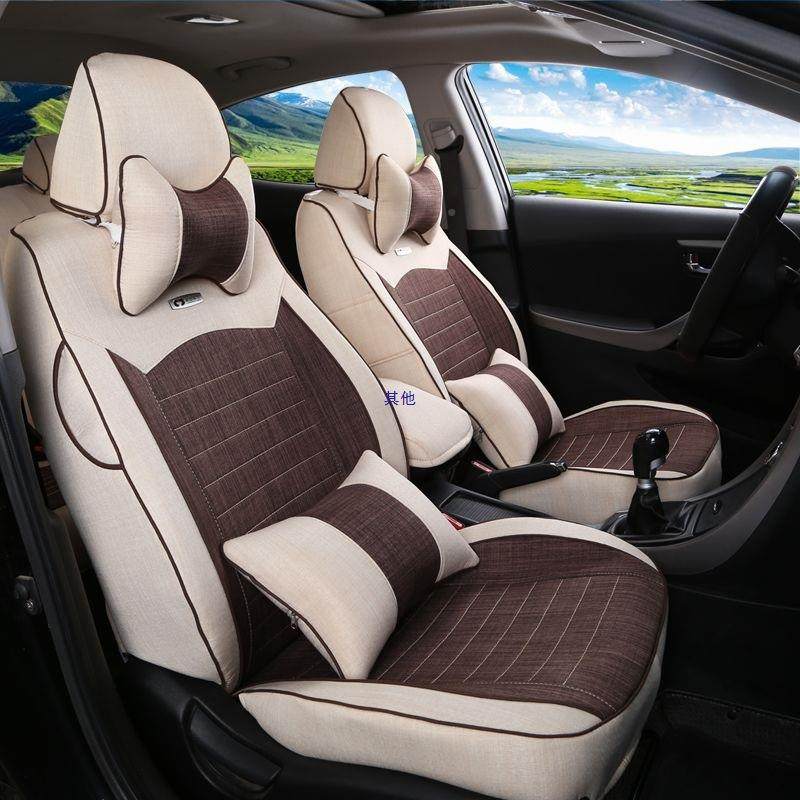 新款麻布四艺汽亚车坐垫季通用全包54818592围5汽车座套夏冬季座