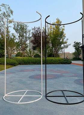 新婚庆道具铁色艺开口子圆环黑线帘架求婚72642布置背景款装饰摆