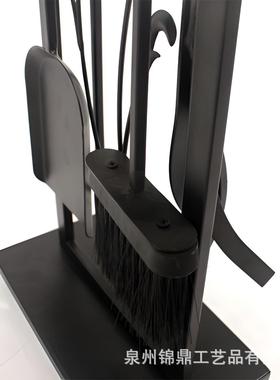 厂家直销家欧式铁艺定壁炉配用51227件柴火架件子工具火炉工具四