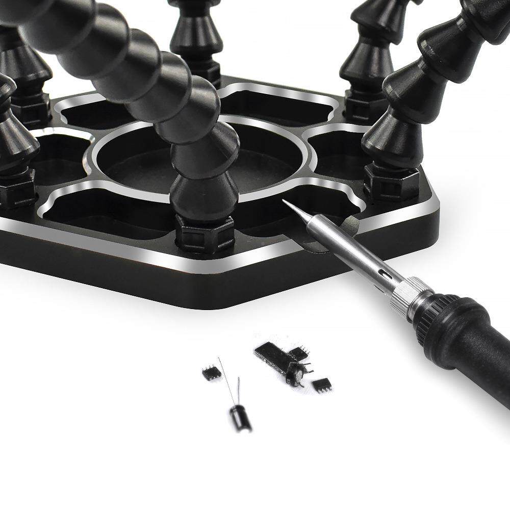 子电板焊接柔性N-SS6LMF臂焊台电子维修焊接具带灯扇六爪工焊台工