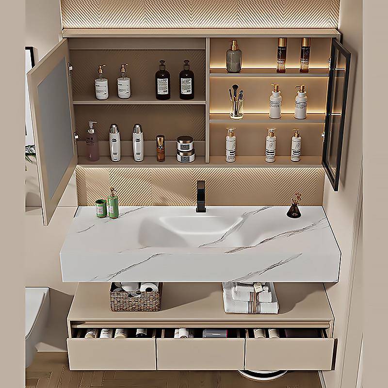 6wp【热1515CAy7fj8J人藏】新款弯岩板浴室柜组合收现代简约卫间