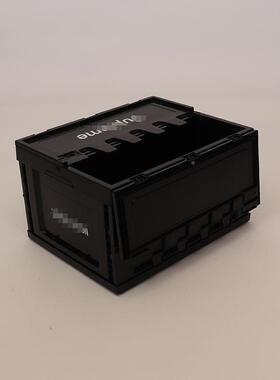 黑色带盖折塑料叠箱可印LGO加厚折叠收纳箱子车NQC载折叠收纳O塑