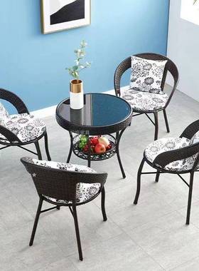 藤椅件SA01048套阳台小桌组椅室外露天户外庭院茶几三椅合休闲藤