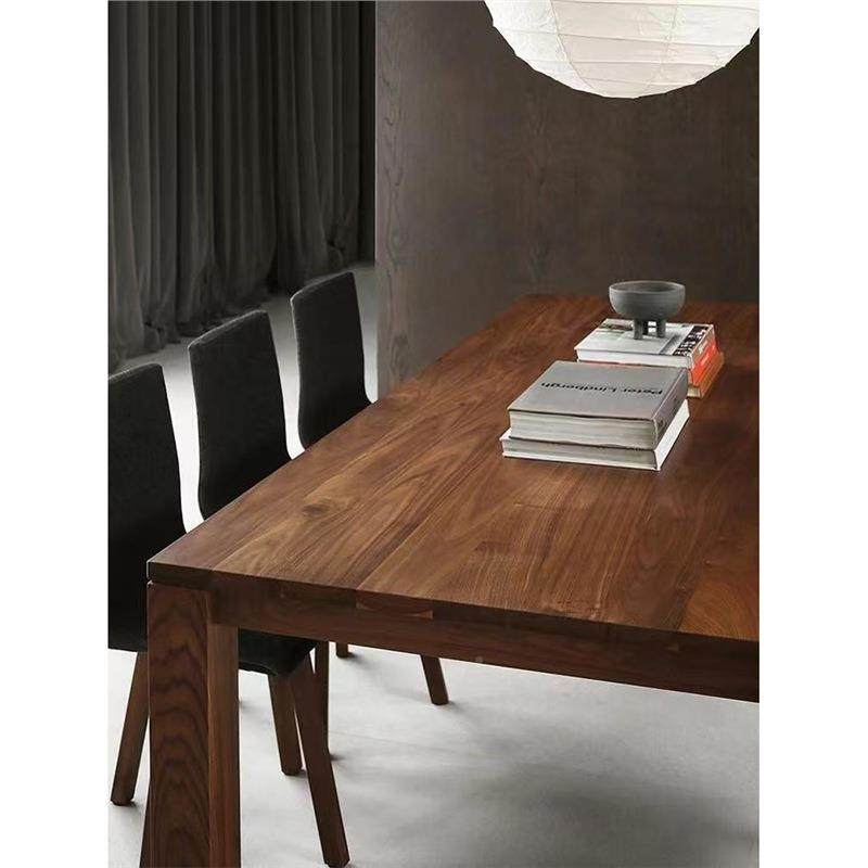 北作美黑胡桃餐桌家用简约全实木长方形桌子木木办公写字251工原