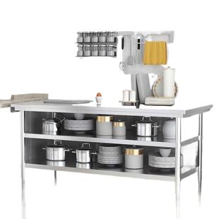 加厚不锈F75HTJJ5工作台厨操作台三层打包钢台房操台工作桌作打荷