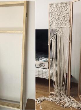 包邮简易实单木框松木框折叠移50684动屏风组合木架多扇连接隔断