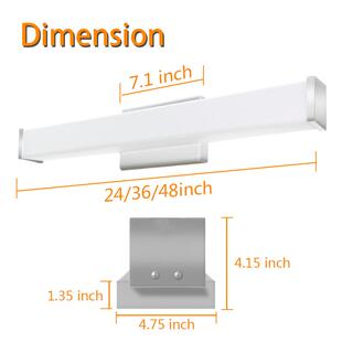 2寸/36寸48寸4LE/D长条镜前灯300K/4000PLFK0/5000K三色温壁灯