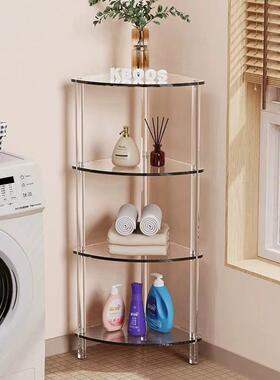 克力墙角置物架浴室厨卫生间房客厅收纳架角多层落地三扇形94017