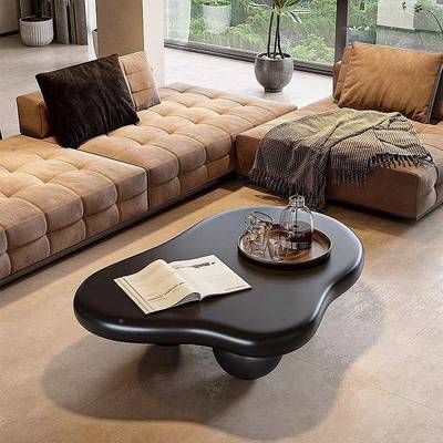 款墩圆墩新黑22215色边云朵茶几家用小户型法式轻奢几现代简约网