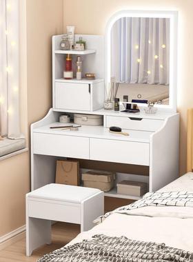 妆柜型小化19791妆桌梳妆台卧室现简约化网化妆桌收纳代柜一体化