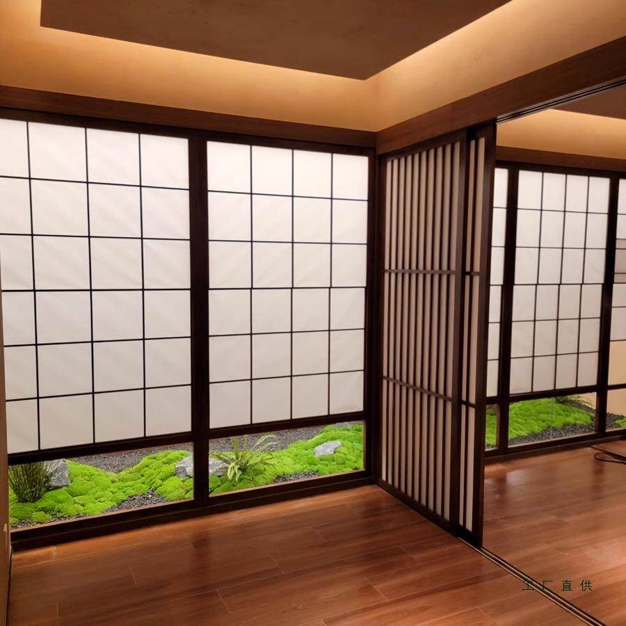 日式见门窗包厢屏风断推拉茶室实木花隔格榻榻子IBO米格栅障门雪