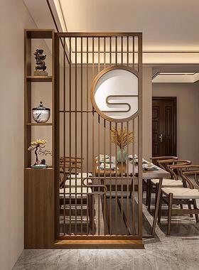 实木质屏客风隔断厅对玄关柜入户正门2025进新款79507门遮挡新中式家用