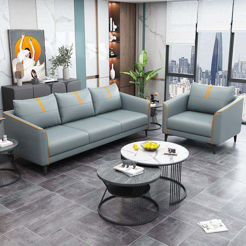 沙发茶套装组合办公室几会客待简约休息接区洽沙谈商务SHI洽谈休