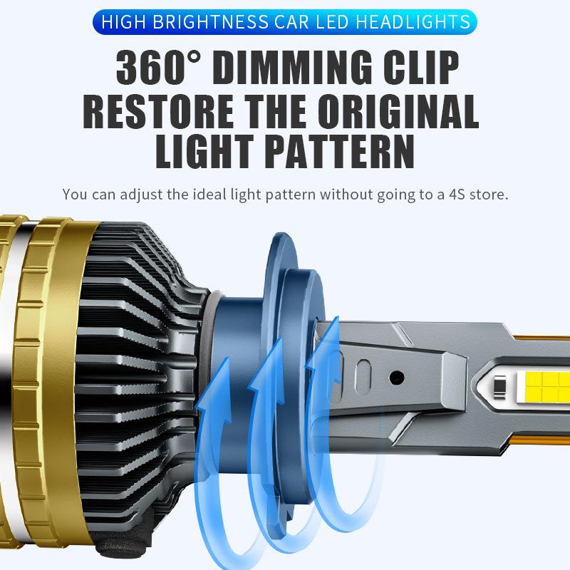 源头厂家AQX160大功率LD车灯H1H7H1424V双铜管leEd大灯远近光一体