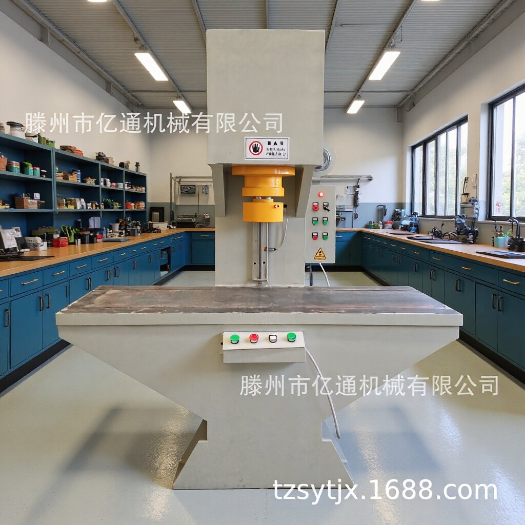 45吨校直单柱液压机加长工作台