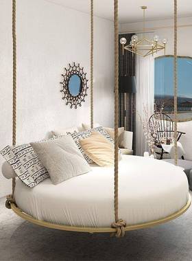 双吊床内卧室秋旅馆名宿千摇48491摇成人家用用悬挂床大儿童摇床