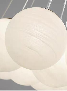 星奢球泡泡球吊灯风法式39401轻客厅卧室灯具魔豆云灯朵月球灯奶