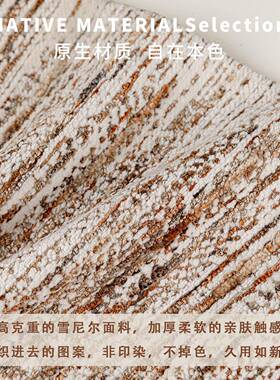 式复古奶油法风24484沙发抱枕高克重雪尼尔提花装饰腰流靠苏设计