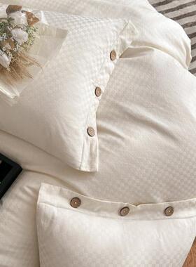 提花贡缎0长绒棉四床件套6支全棉单被套南通纯SD60支长床色上三件