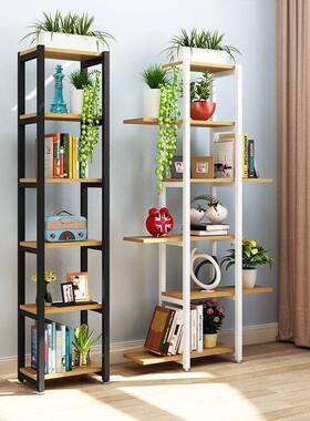 简约客厅落示地货架展花架子实木铁QLN多层架艺办公隔断置物架收