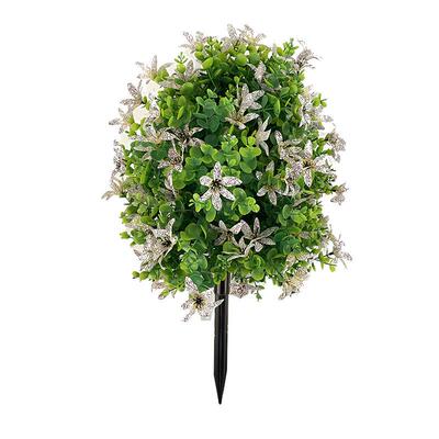 跨境热真花文心兰地插带地钉园装饰仿尤加FYI利假花花装饰仿真绿