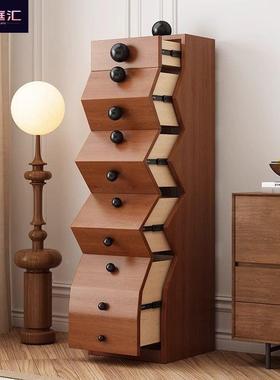 计全实木中古风柜子柜斗柜多功能客厅用储VPS物设感家异形不规则