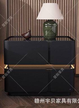 轻整新款床BPU柜个性创意装实木奢感卧室家头用加宽60cm床边柜子